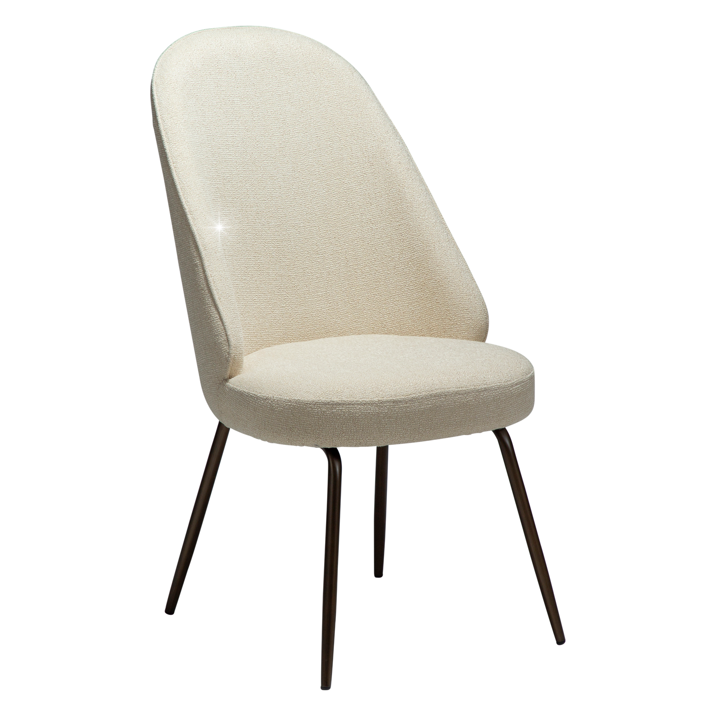 [var:Bezug=Frosted Almond Bouclé-Gewebe mit Schimmer & antiken Messingbeinen] UTOPIA Stuhl