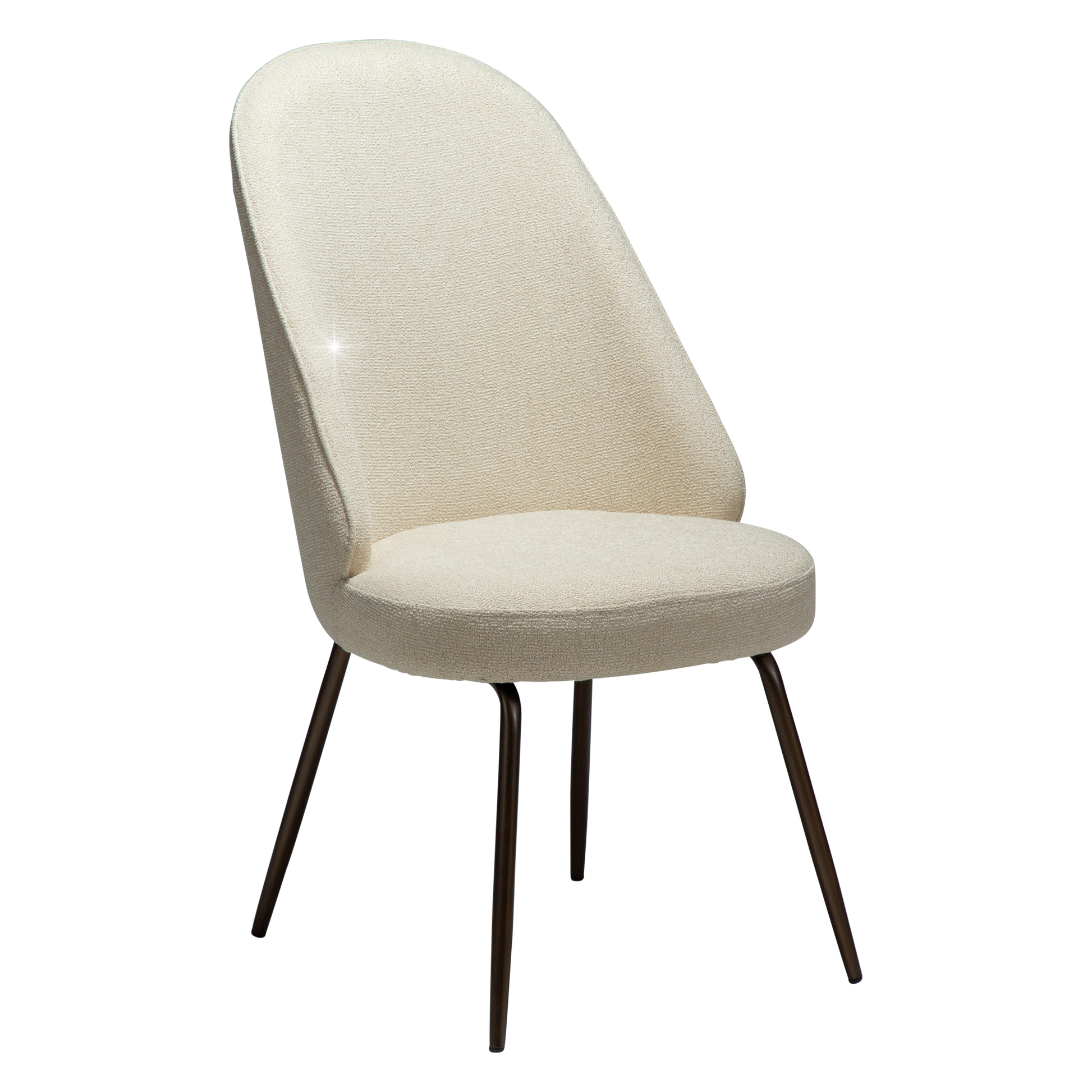 [var:Bezug=Frosted Almond Bouclé-Gewebe mit Schimmer & antiken Messingbeinen] UTOPIA Stuhl