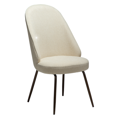 [var:Bezug=Frosted Almond Bouclé-Gewebe mit Schimmer & antiken Messingbeinen] UTOPIA Stuhl