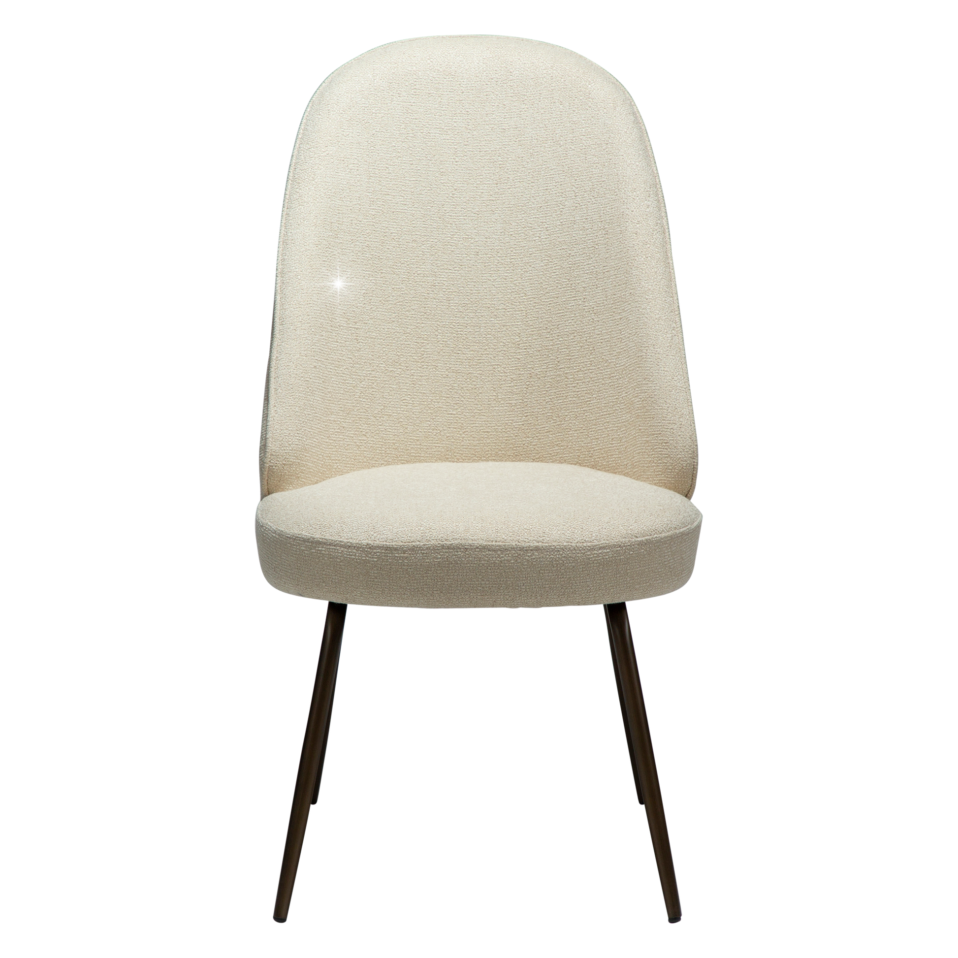 [var:Bezug=Frosted Almond Bouclé-Gewebe mit Schimmer & antiken Messingbeinen] UTOPIA Stuhl