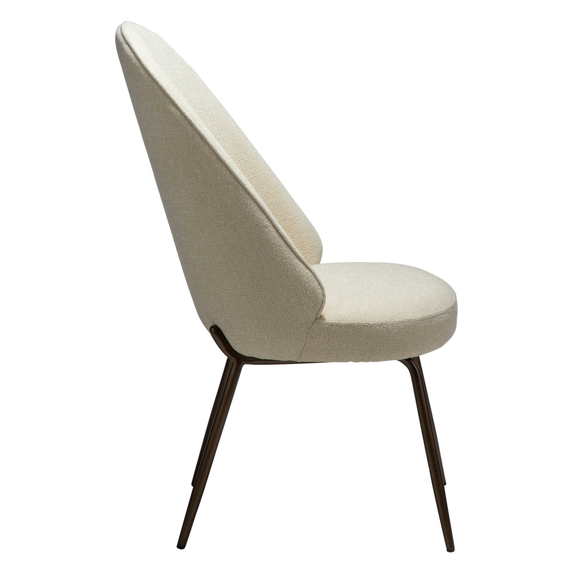 [var:Bezug=Frosted Almond Bouclé-Gewebe mit Schimmer & antiken Messingbeinen] UTOPIA Stuhl