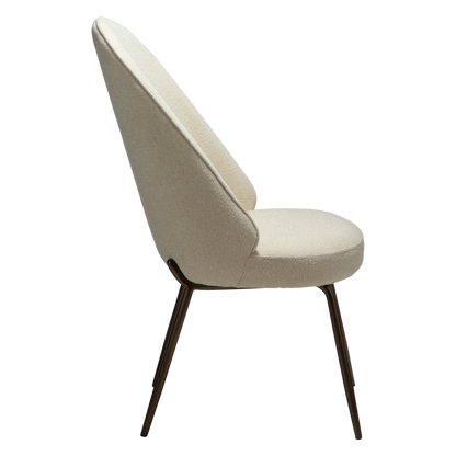 [var:Bezug=Frosted Almond Bouclé-Gewebe mit Schimmer & antiken Messingbeinen] UTOPIA Stuhl