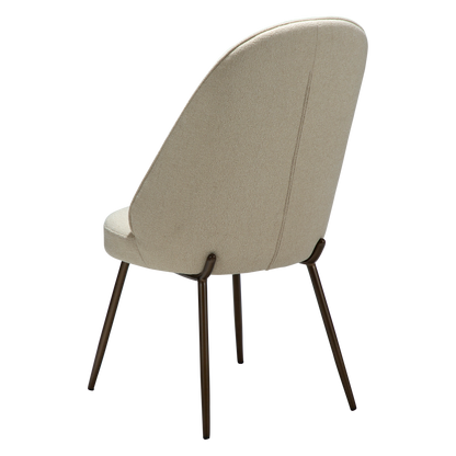 [var:Bezug=Frosted Almond Bouclé-Gewebe mit Schimmer & antiken Messingbeinen] UTOPIA Stuhl