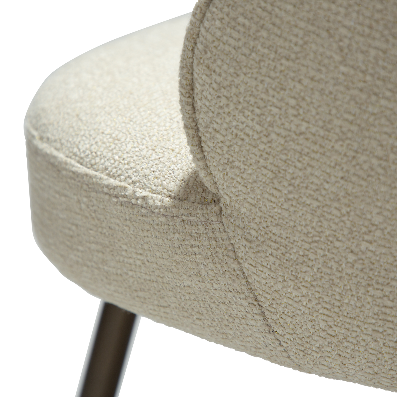 [var:Bezug=Frosted Almond Bouclé-Gewebe mit Schimmer & antiken Messingbeinen] UTOPIA Stuhl