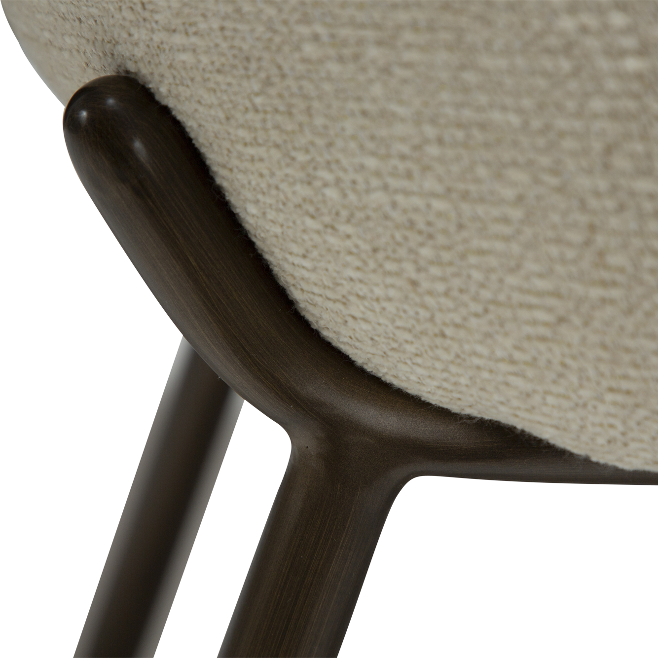 [var:Bezug=Frosted Almond Bouclé-Gewebe mit Schimmer & antiken Messingbeinen] UTOPIA Stuhl