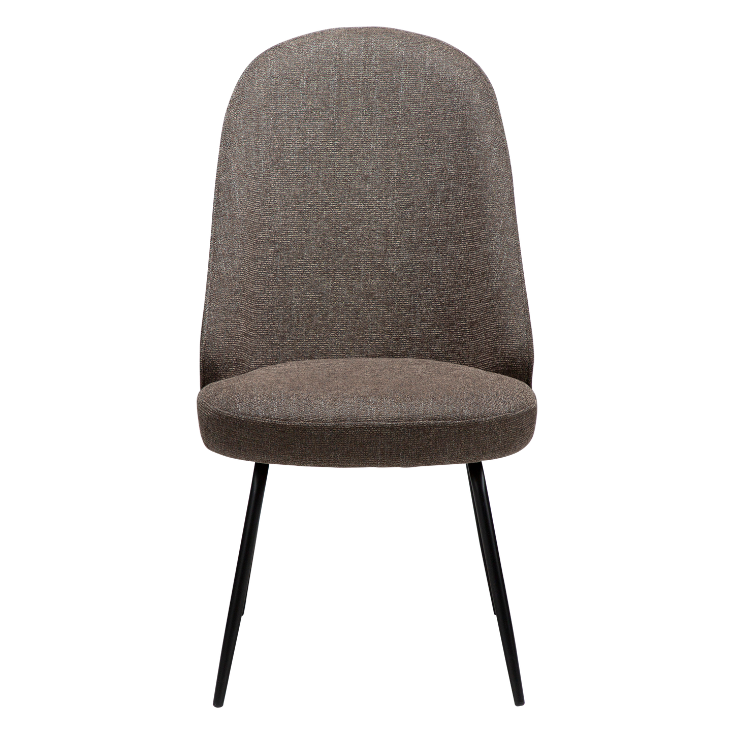 [var:Bezug=Hauptsächlich braunes Bouclé-Gewebe mit schwarzen Metallbeinen] UTOPIA Stuhl