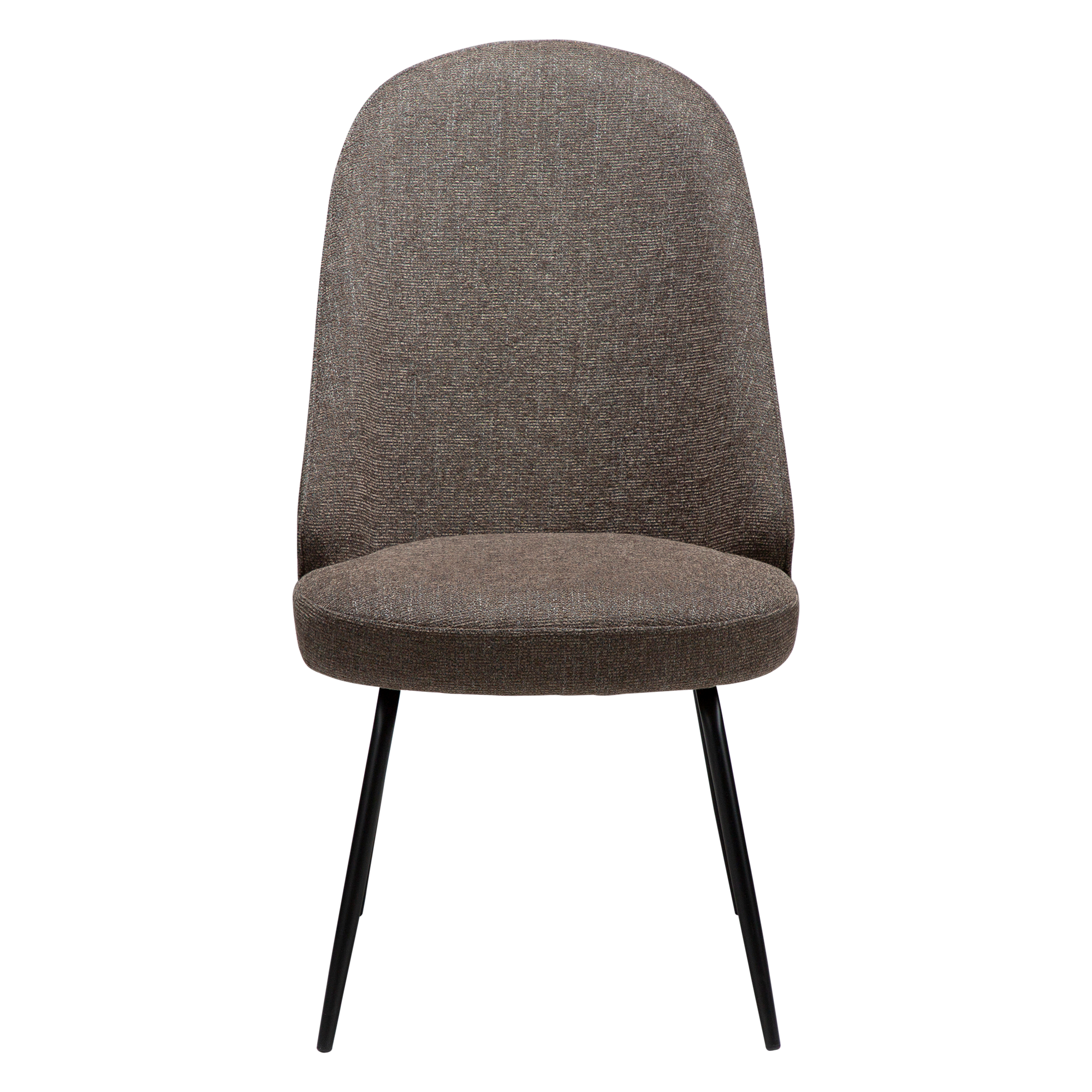 [var:Bezug=Hauptsächlich braunes Bouclé-Gewebe mit schwarzen Metallbeinen] UTOPIA Stuhl