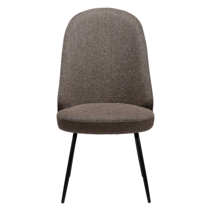 [var:Bezug=Hauptsächlich braunes Bouclé-Gewebe mit schwarzen Metallbeinen] UTOPIA Stuhl