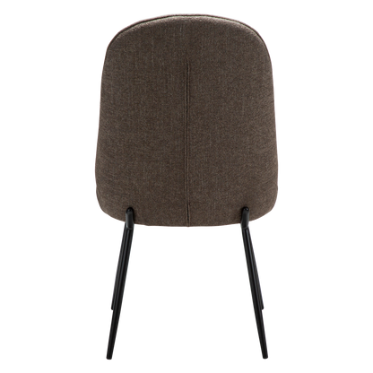 [var:Bezug=Hauptsächlich braunes Bouclé-Gewebe mit schwarzen Metallbeinen] UTOPIA Stuhl