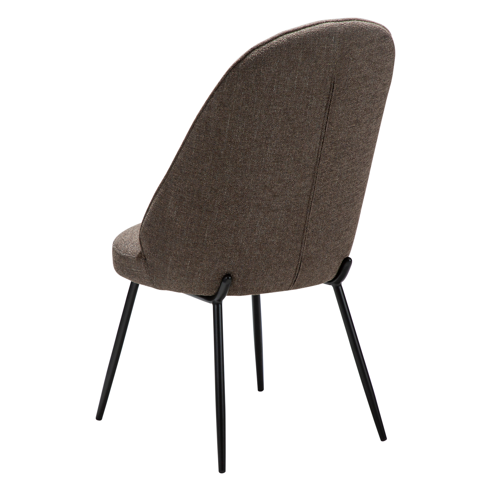 [var:Bezug=Hauptsächlich braunes Bouclé-Gewebe mit schwarzen Metallbeinen] UTOPIA Stuhl