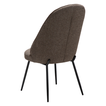 [var:Bezug=Hauptsächlich braunes Bouclé-Gewebe mit schwarzen Metallbeinen] UTOPIA Stuhl