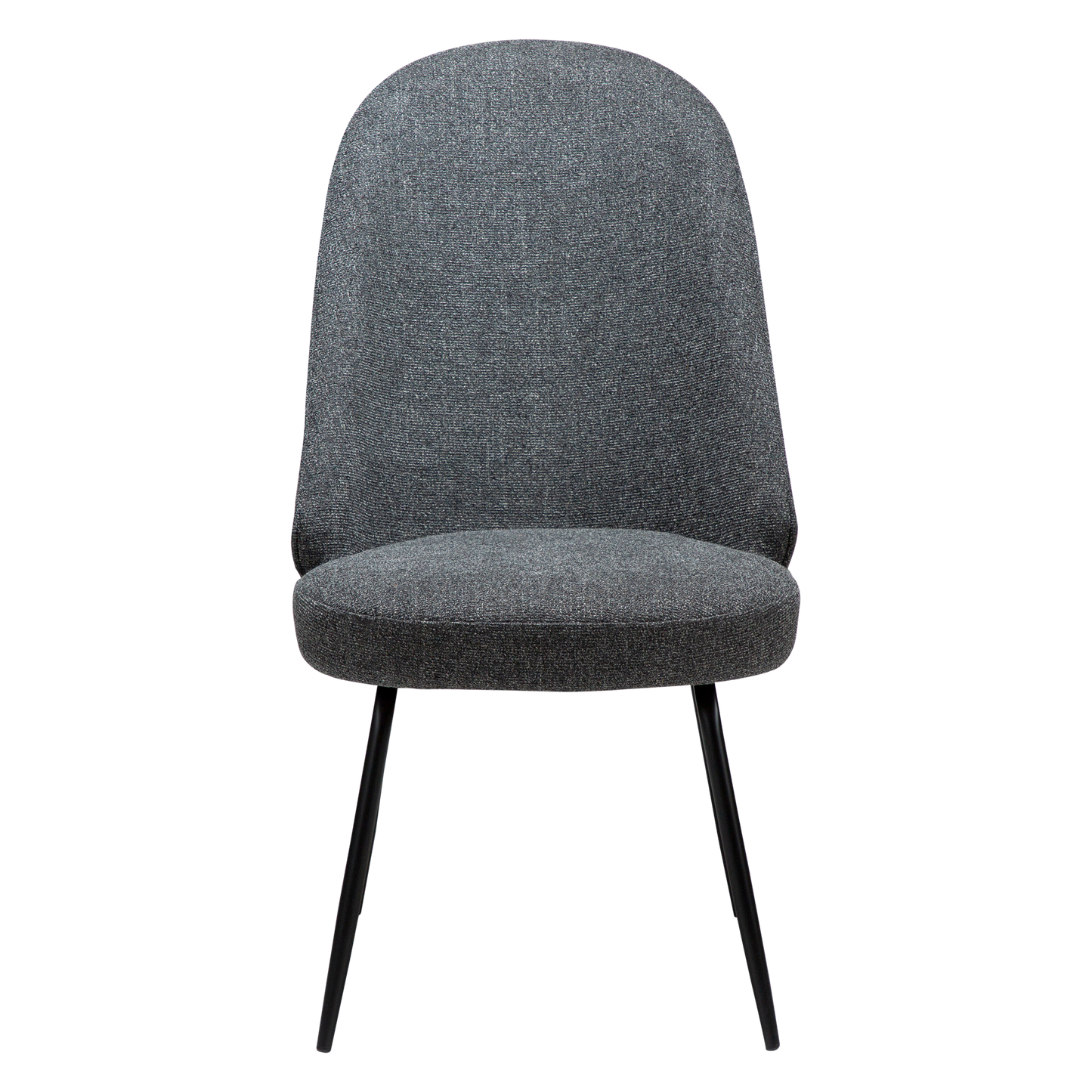 [var:Bezug=Kieselgrauer Bouclé-Stoff mit schwarzen Metallbeinen] UTOPIA Stuhl
