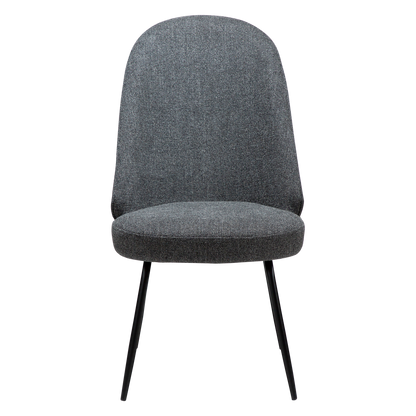 [var:Bezug=Kieselgrauer Bouclé-Stoff mit schwarzen Metallbeinen] UTOPIA Stuhl