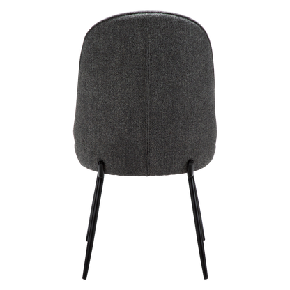 [var:Bezug=Kieselgrauer Bouclé-Stoff mit schwarzen Metallbeinen] UTOPIA Stuhl