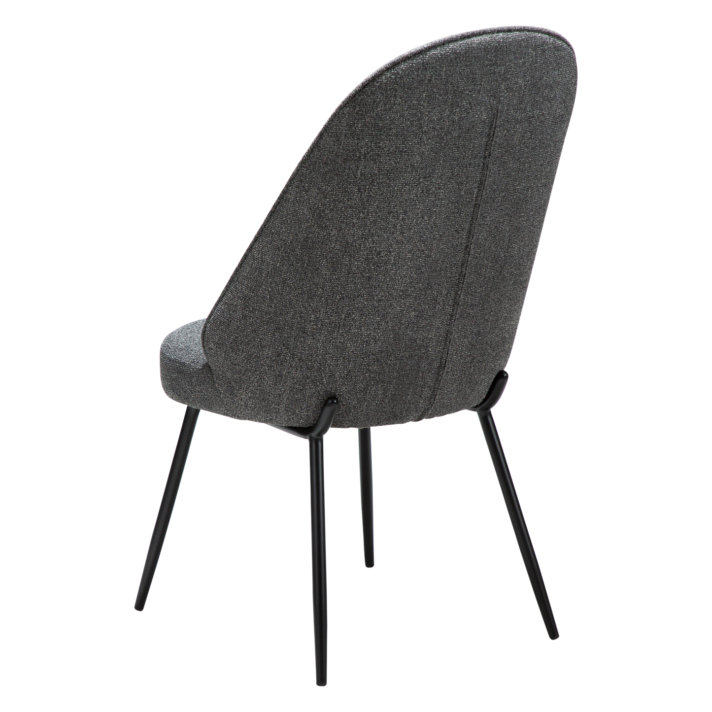 [var:Bezug=Kieselgrauer Bouclé-Stoff mit schwarzen Metallbeinen] UTOPIA Stuhl