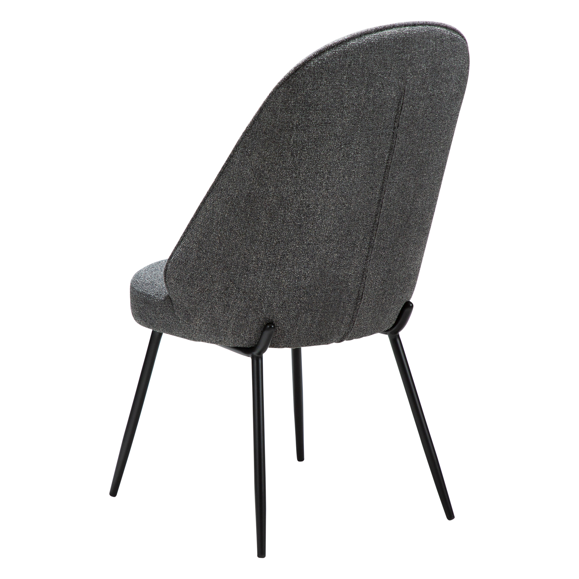 [var:Bezug=Kieselgrauer Bouclé-Stoff mit schwarzen Metallbeinen] UTOPIA Stuhl