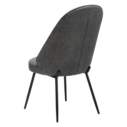 [var:Bezug=Kieselgrauer Bouclé-Stoff mit schwarzen Metallbeinen] UTOPIA Stuhl