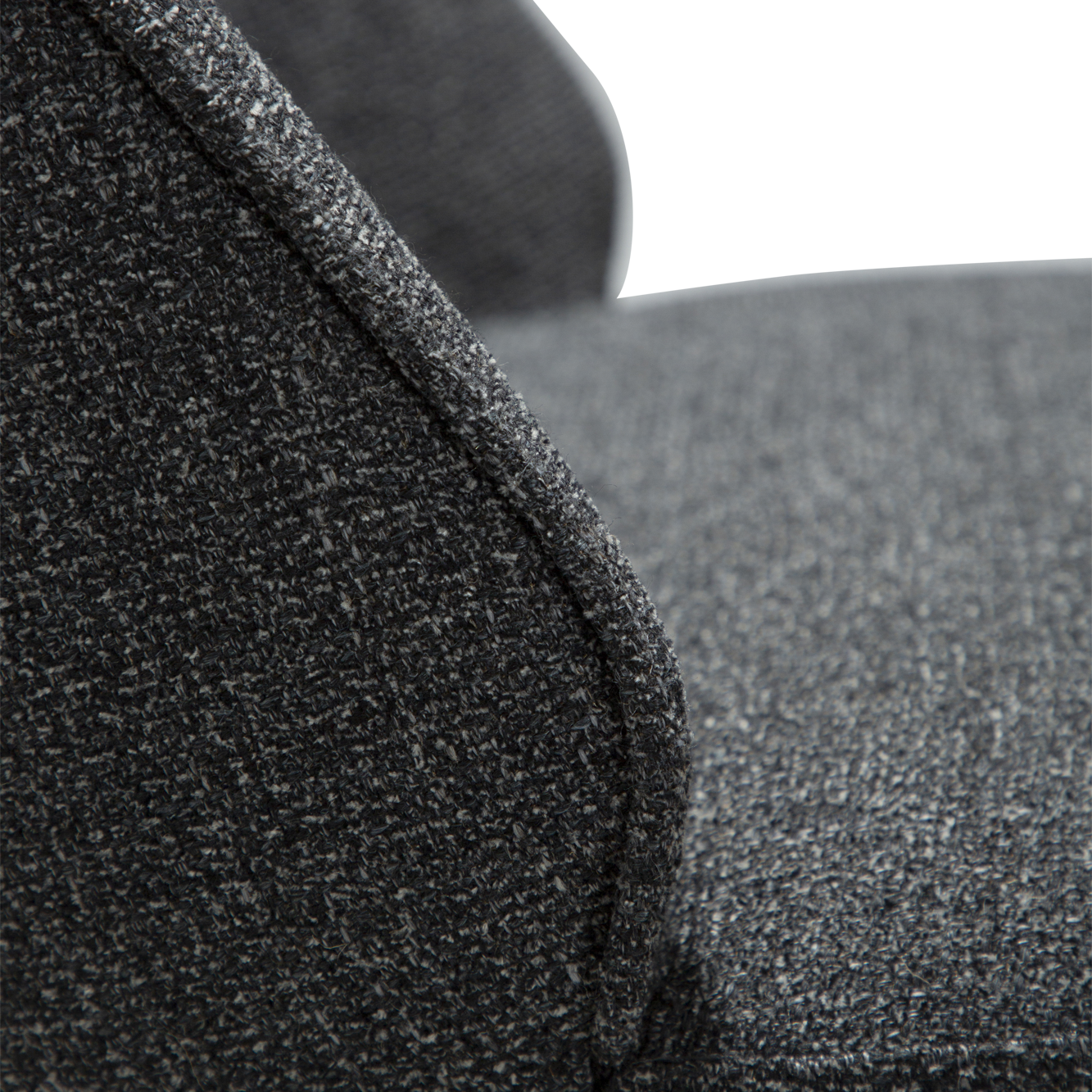[var:Bezug=Kieselgrauer Bouclé-Stoff mit schwarzen Metallbeinen] UTOPIA Stuhl