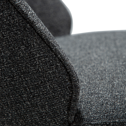 [var:Bezug=Kieselgrauer Bouclé-Stoff mit schwarzen Metallbeinen] UTOPIA Stuhl