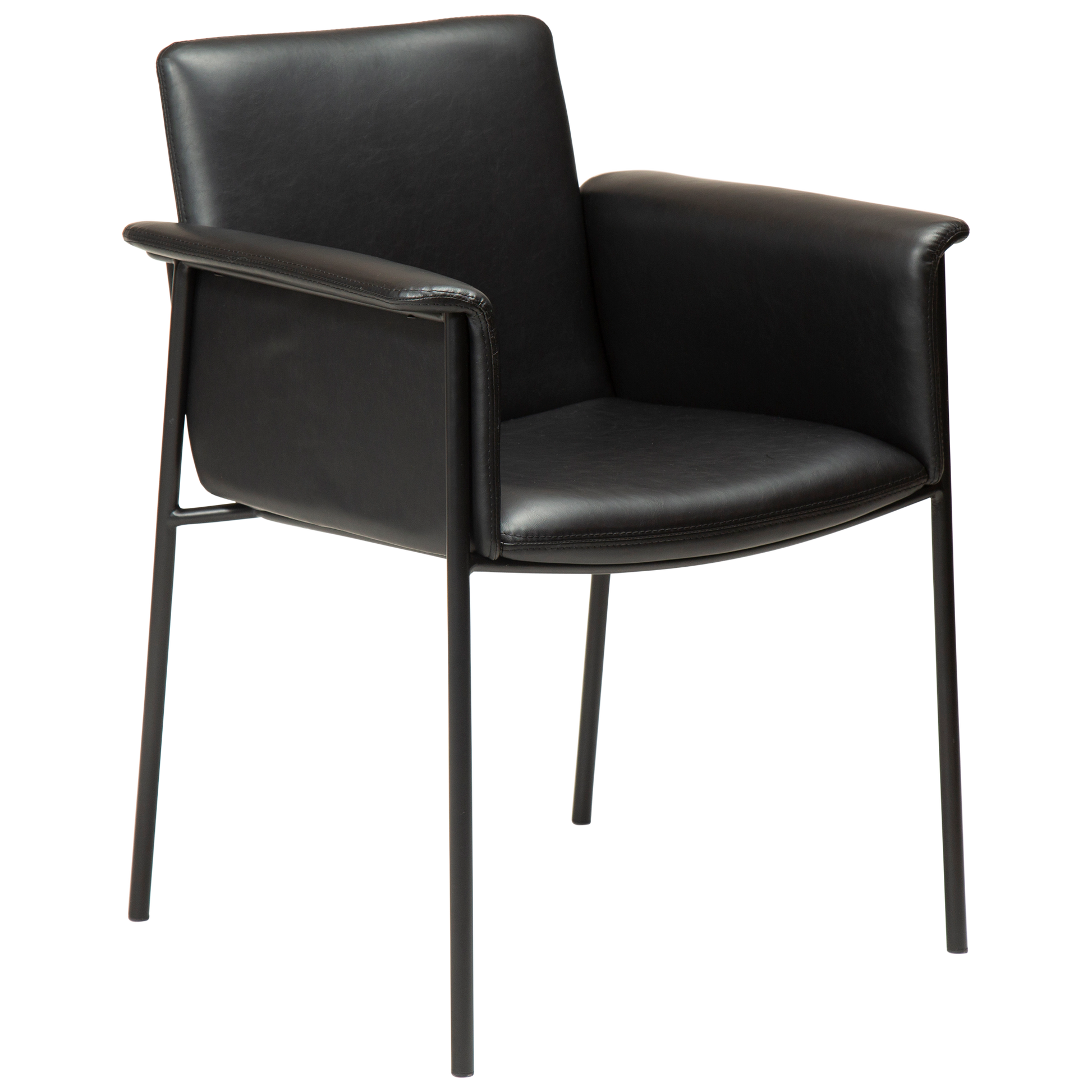 [var:Bezug=Vintage schwarzes Kunstleder mit schwarzen Beinen] VALE Sessel