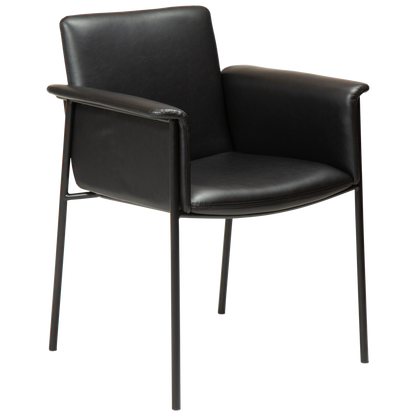 [var:Bezug=Vintage schwarzes Kunstleder mit schwarzen Beinen] VALE Sessel