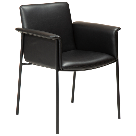 [var:Bezug=Vintage schwarzes Kunstleder mit schwarzen Beinen] VALE Sessel