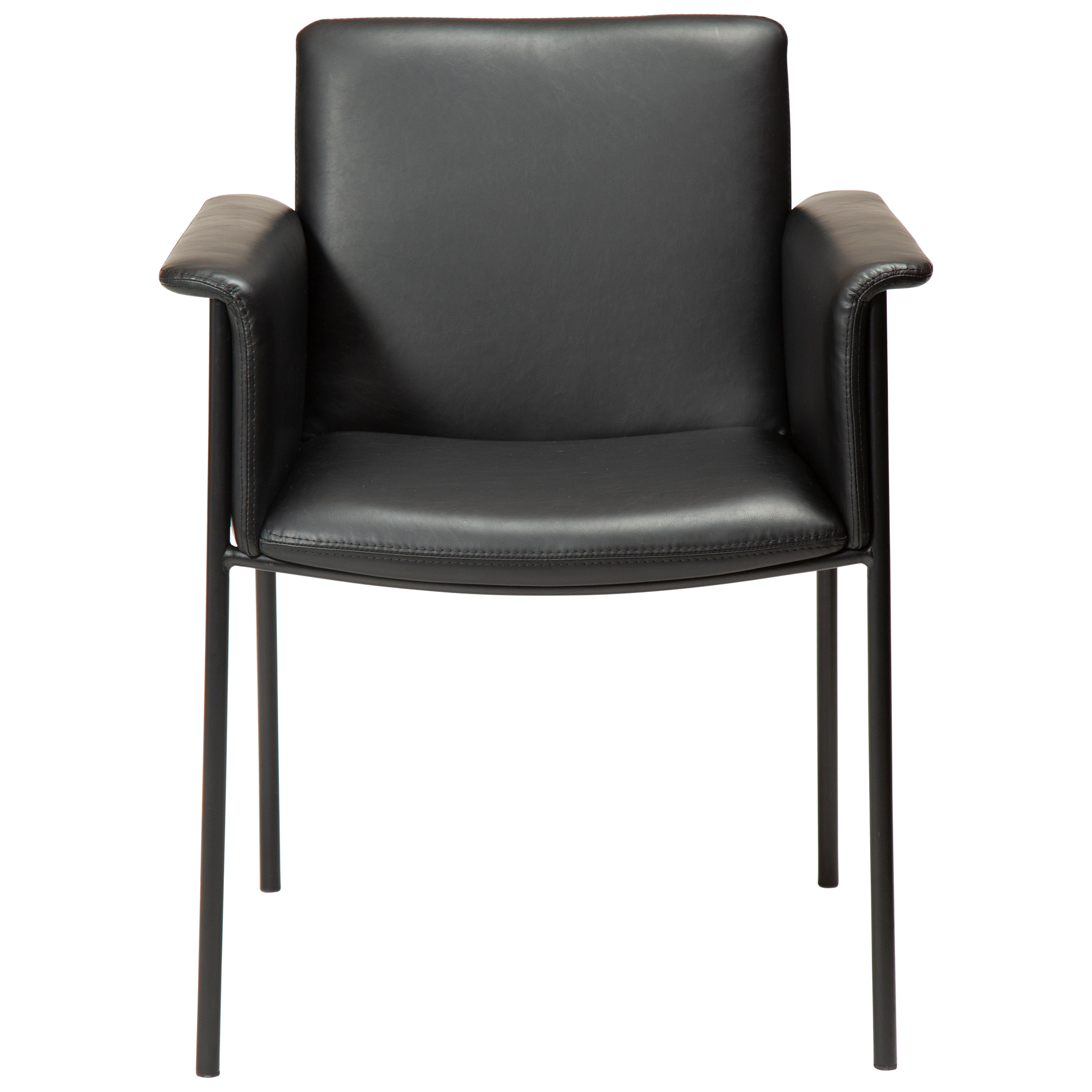 [var:Bezug=Vintage schwarzes Kunstleder mit schwarzen Beinen] VALE Sessel