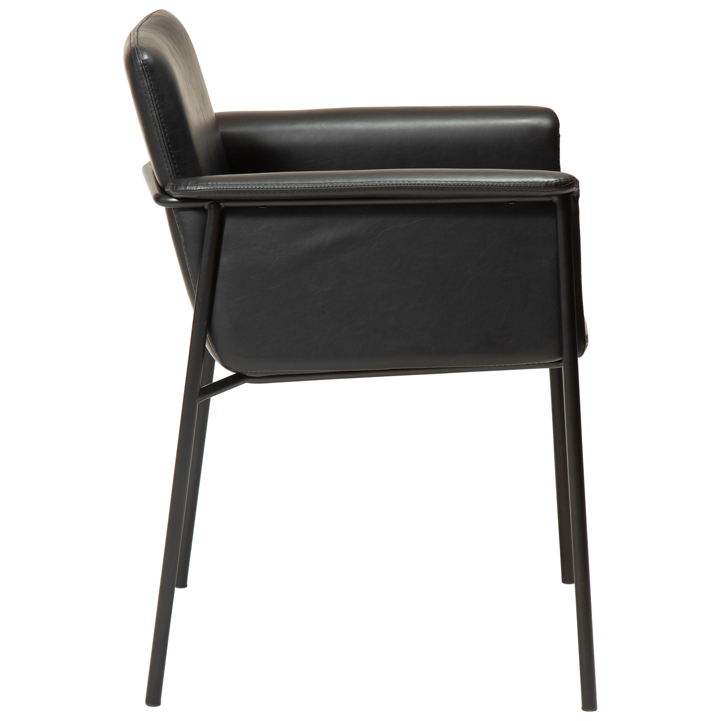 [var:Bezug=Vintage schwarzes Kunstleder mit schwarzen Beinen] VALE Sessel