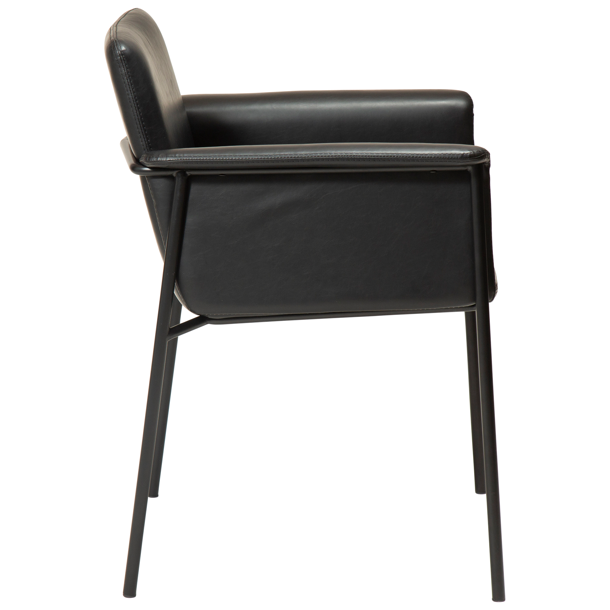 [var:Bezug=Vintage schwarzes Kunstleder mit schwarzen Beinen] VALE Sessel