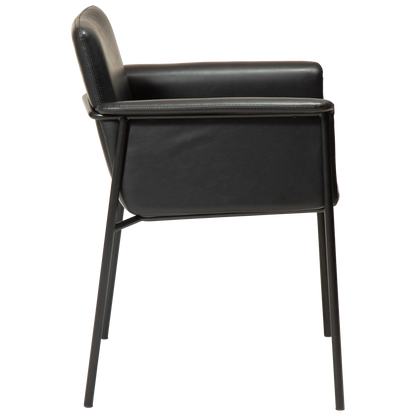 [var:Bezug=Vintage schwarzes Kunstleder mit schwarzen Beinen] VALE Sessel