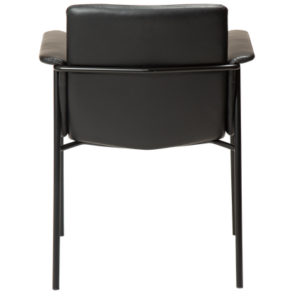 [var:Bezug=Vintage schwarzes Kunstleder mit schwarzen Beinen] VALE Sessel