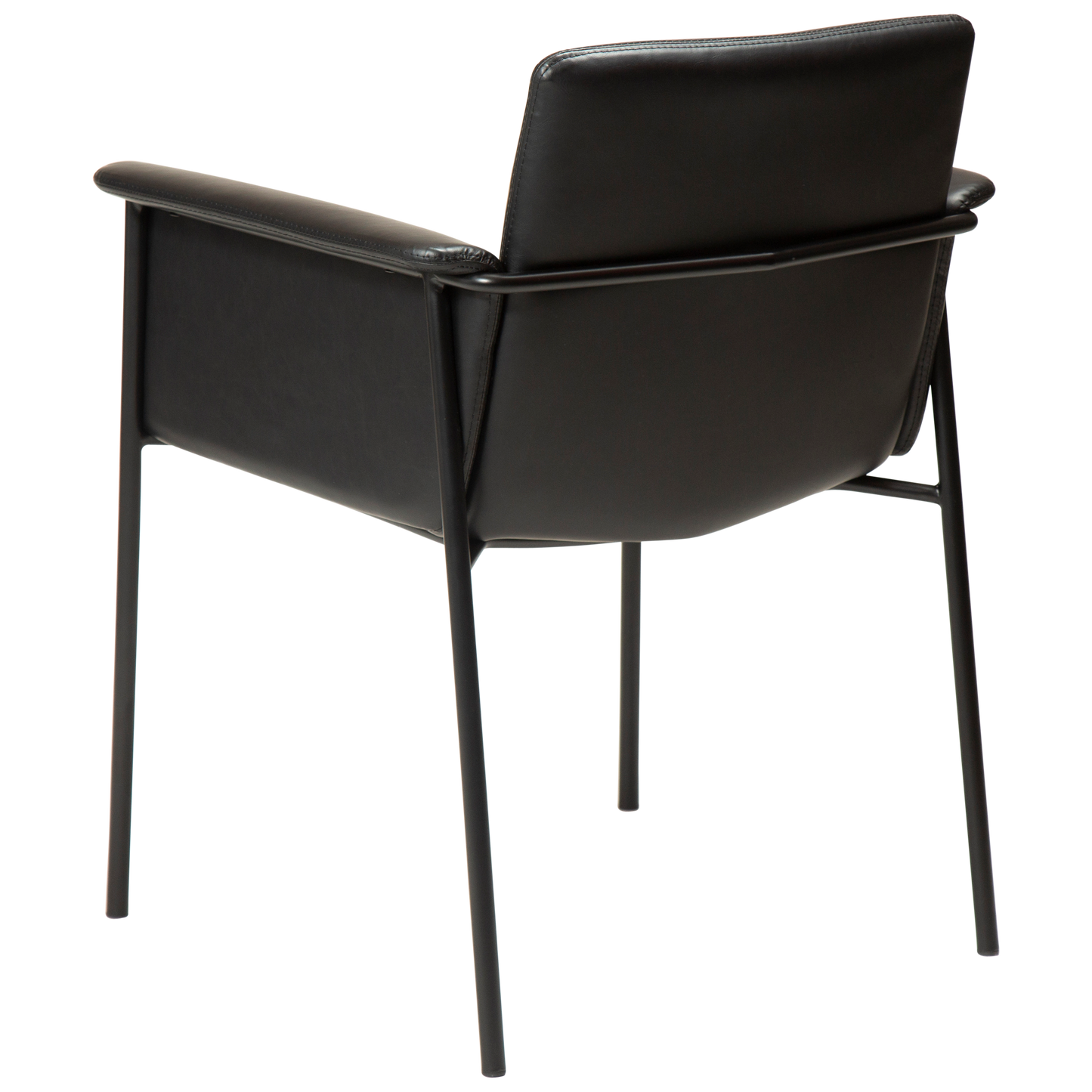 [var:Bezug=Vintage schwarzes Kunstleder mit schwarzen Beinen] VALE Sessel
