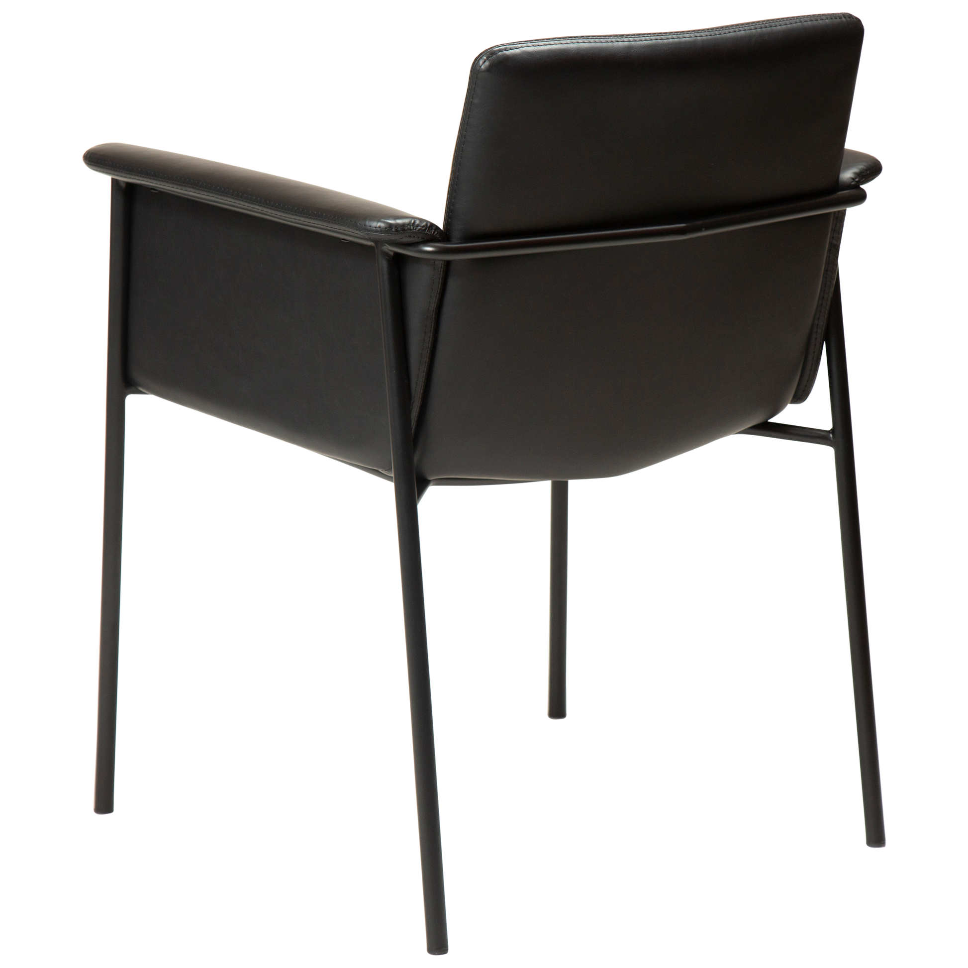 [var:Bezug=Vintage schwarzes Kunstleder mit schwarzen Beinen] VALE Sessel