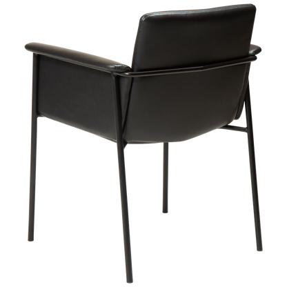 [var:Bezug=Vintage schwarzes Kunstleder mit schwarzen Beinen] VALE Sessel