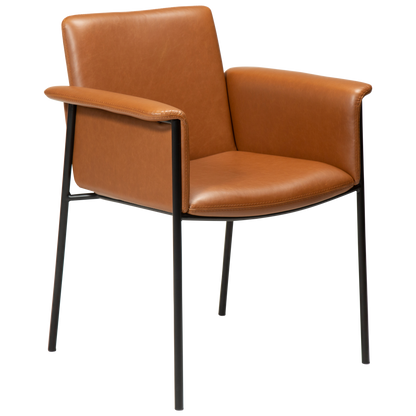 [var:Bezug=Vintage hellbraunes Kunstleder mit schwarzen Beinen] VALE Sessel