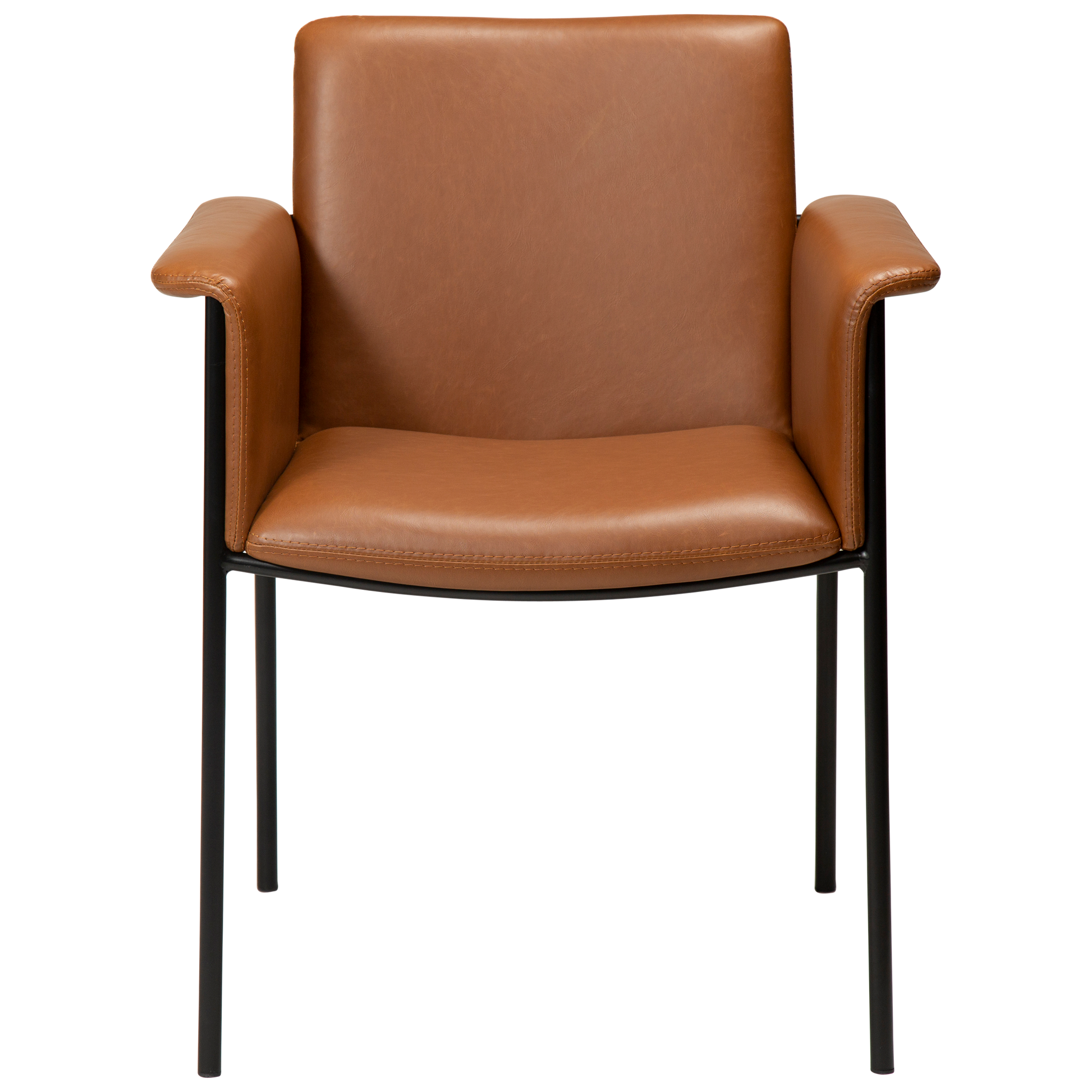 [var:Bezug=Vintage hellbraunes Kunstleder mit schwarzen Beinen] VALE Sessel