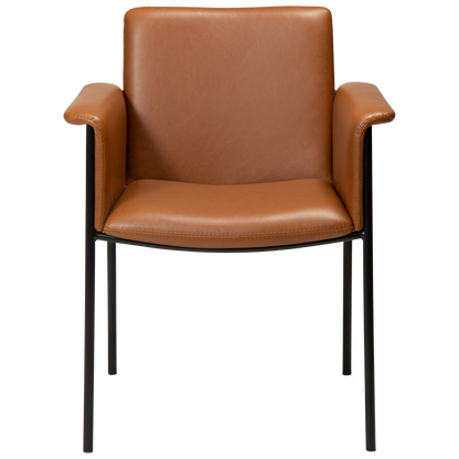 [var:Bezug=Vintage hellbraunes Kunstleder mit schwarzen Beinen] VALE Sessel