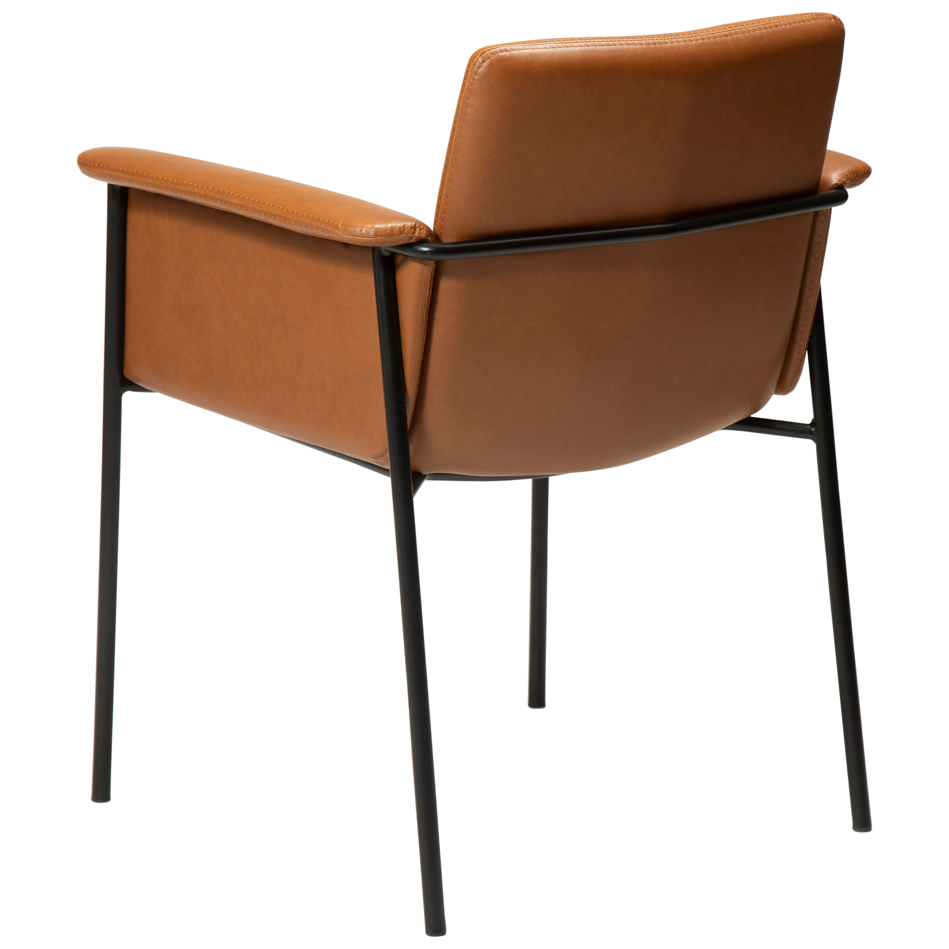 [var:Bezug=Vintage hellbraunes Kunstleder mit schwarzen Beinen] VALE Sessel