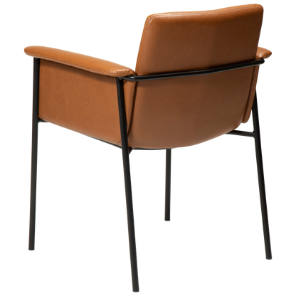 [var:Bezug=Vintage hellbraunes Kunstleder mit schwarzen Beinen] VALE Sessel