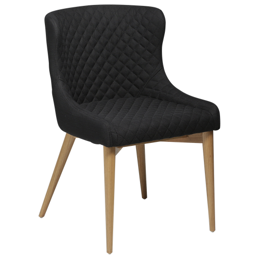 [var:Bezug=Schwarzes Gewebe mit Eichenbeinen] VETRO Stuhl