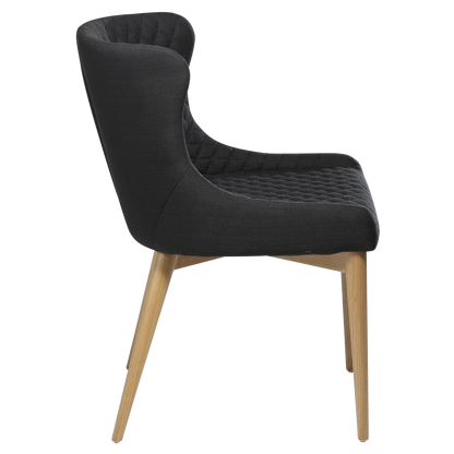 [var:Bezug=Schwarzes Gewebe mit Eichenbeinen] VETRO Stuhl