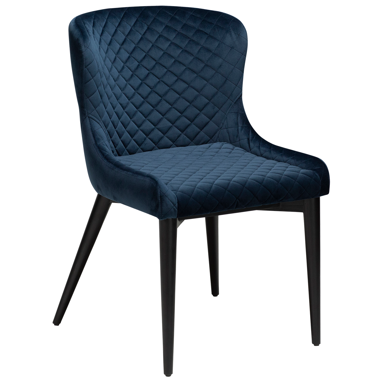 [var:Bezug=Mitternachtsblaues Samt mit schwarz gebeizten Eichenbeinen] VETRO Stuhl