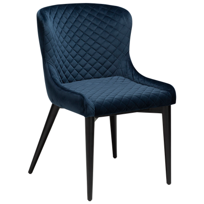 [var:Bezug=Mitternachtsblaues Samt mit schwarz gebeizten Eichenbeinen] VETRO Stuhl