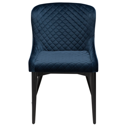 [var:Bezug=Mitternachtsblaues Samt mit schwarz gebeizten Eichenbeinen] VETRO Stuhl