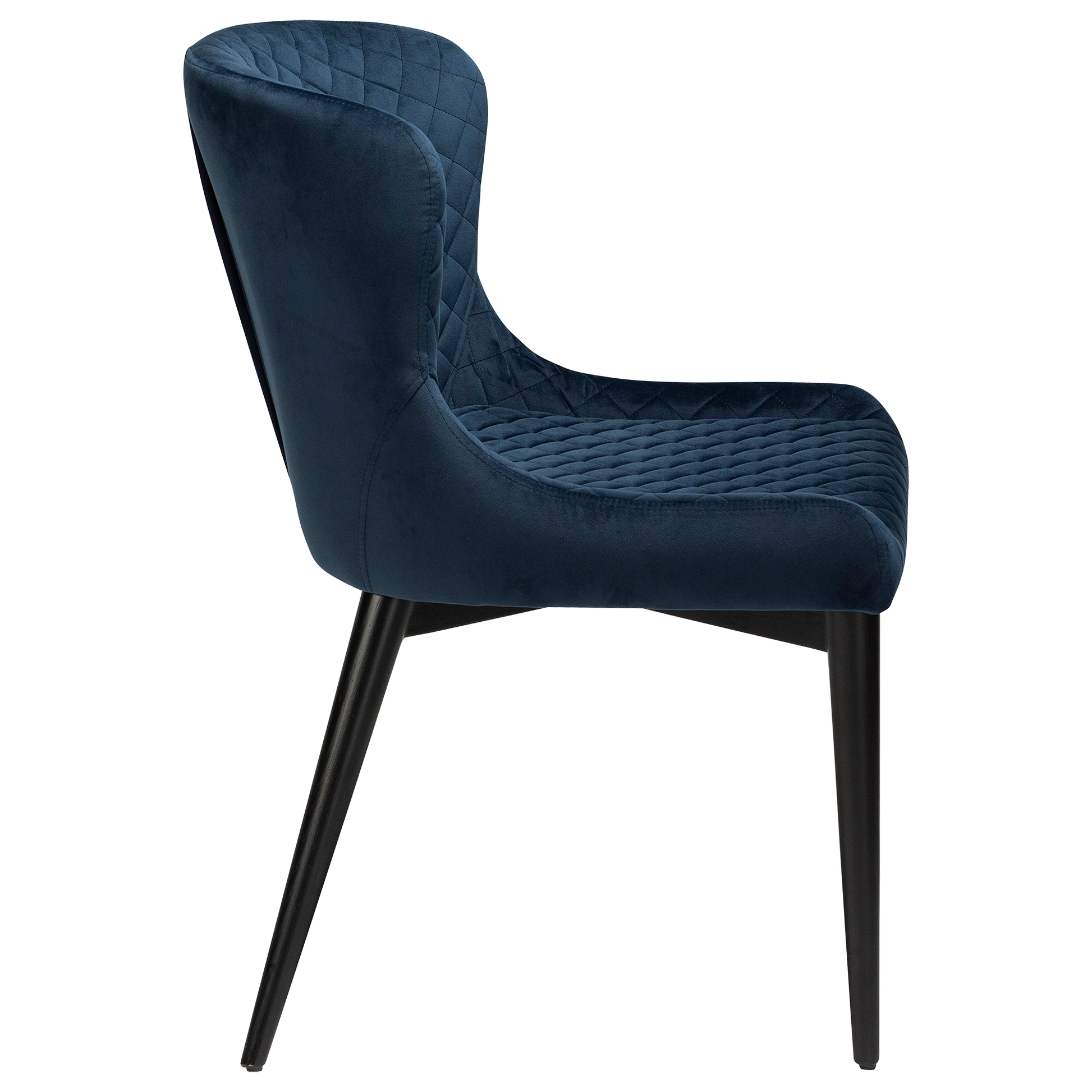 [var:Bezug=Mitternachtsblaues Samt mit schwarz gebeizten Eichenbeinen] VETRO Stuhl