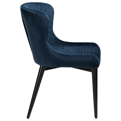 [var:Bezug=Mitternachtsblaues Samt mit schwarz gebeizten Eichenbeinen] VETRO Stuhl