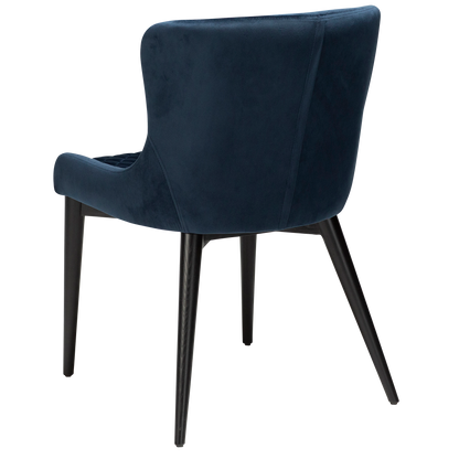 [var:Bezug=Mitternachtsblaues Samt mit schwarz gebeizten Eichenbeinen] VETRO Stuhl