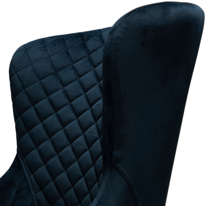 [var:Bezug=Mitternachtsblaues Samt mit schwarz gebeizten Eichenbeinen] VETRO Stuhl