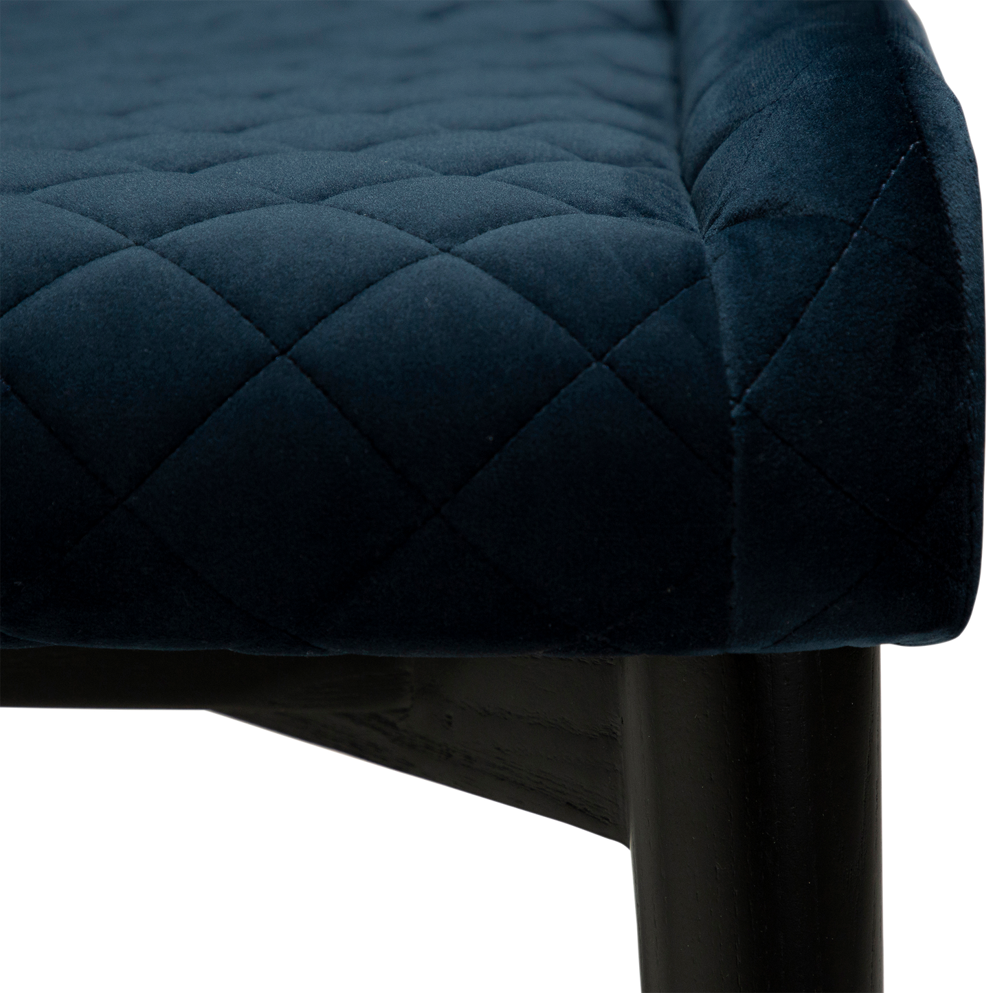 [var:Bezug=Mitternachtsblaues Samt mit schwarz gebeizten Eichenbeinen] VETRO Stuhl