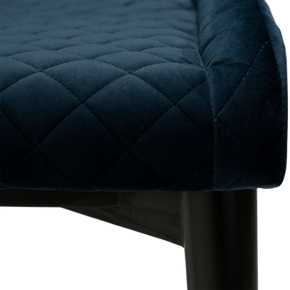 [var:Bezug=Mitternachtsblaues Samt mit schwarz gebeizten Eichenbeinen] VETRO Stuhl